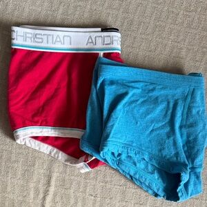 Andrew Christian Red & Blue Men's Briefs Bundle, XL
